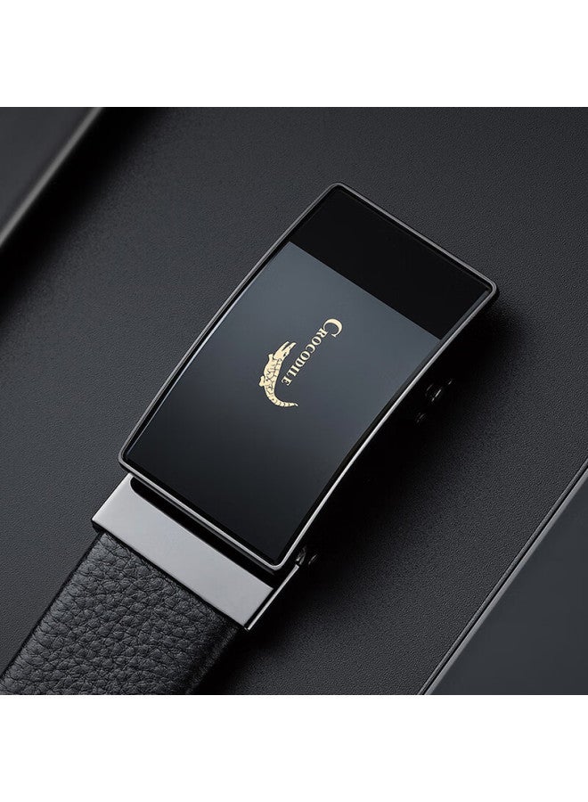 Crocodile New Year Gift, Fashionable Top-grain Leather Men's Belt, Business Casual Automatic Buckle Youth Waistband For Me - Image 4