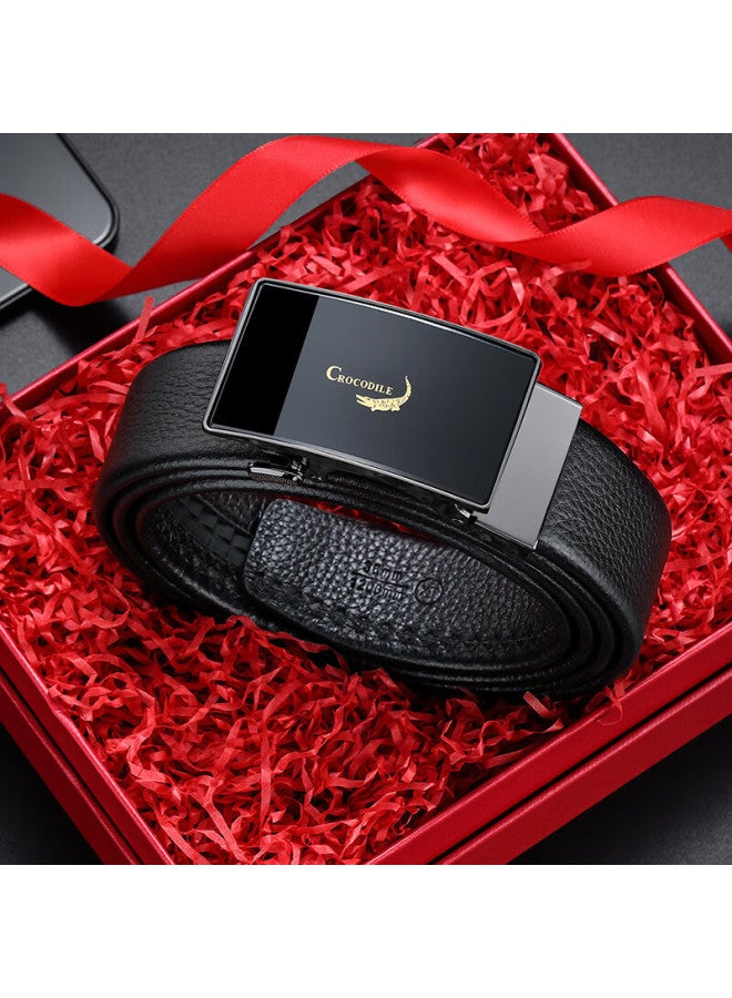 Crocodile New Year Gift, Fashionable Top-grain Leather Men's Belt, Business Casual Automatic Buckle Youth Waistband For Me - Image 2