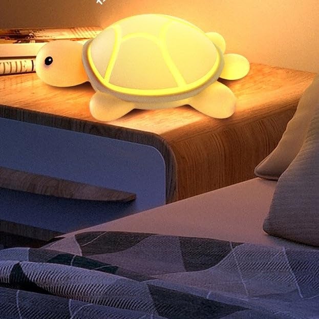 HashWOW® Cute Turtle Night Light, LED Bedside Baby Room Lamp, Soft BPA-Free Silicone, USB Rechargeable Lamp with Touch Sensor Control Table Light for Kids, Birthday Gifts, Valentine Gift - Image 3