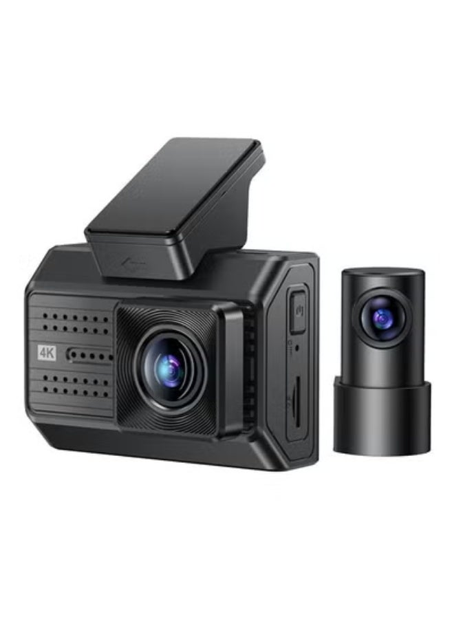 Yesido KM15 4K Dual Dash Cam Driving Recorder – Front & Rear Car Camera with Night Vision, G-Sensor, Loop Recording, Motion Detection, Parking Monitor, Wide-Angle Lens & Emergency Lock – Black - Image 1