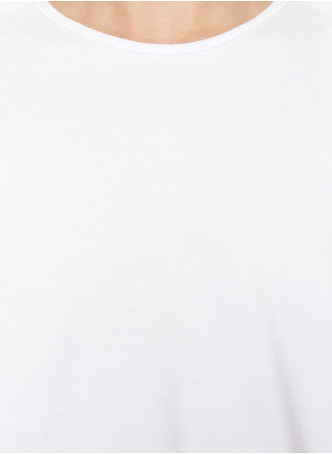 trendyol - White Viscose Regular/Normal Fit Crew Neck Knitted Blouse TWOSS24BZ00502 - Image 1