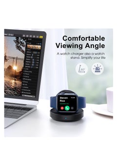 KASTWAVE Watch Charger Stand for Apple, Portable Magnetic Charging Dock for iWatch, Wireless Charging Station with Apple Watch Series 7 SE 6 5 4 3 2, Support Nightstand Mode  - Image 3