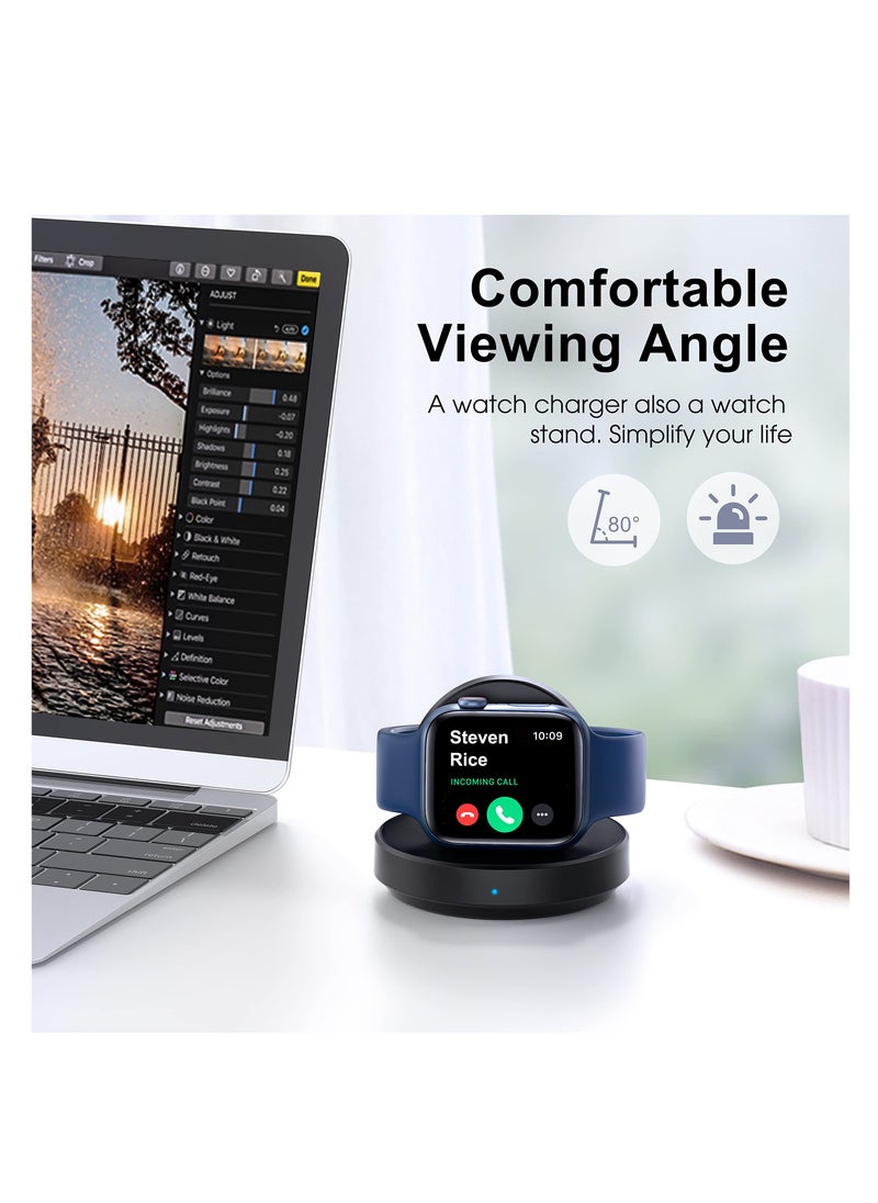 KASTWAVE - Watch Charger Stand for Apple, Portable Magnetic Charging Dock for iWatch, Wireless Charging Station with Apple Watch Series 7 SE 6 5 4 3 2, Support Nightstand Mode - Image 1