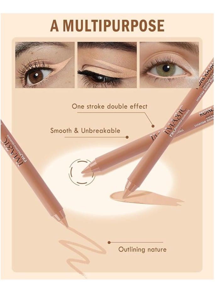 IMAGIC LADY MODEL IMAGIC Nude Beige Kohl Kajal Waterproof 1.3g | Long-Lasting, Smudge-Proof Eyeliner for Bold & Precise Eye Makeup - Image 4
