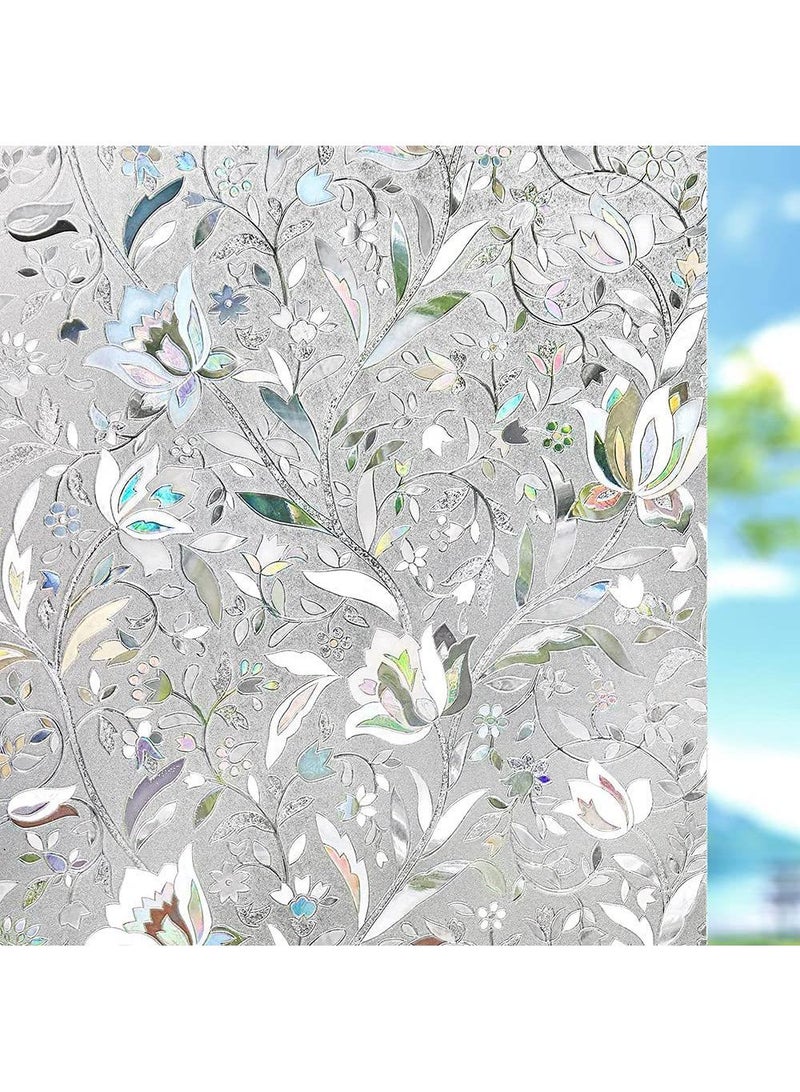 Y&D Window Film Decorative Privacy No Glue Glass Sticker For Door Home House Ofiice Heat Control Anti UV 45 x 200 cm  - Image 1