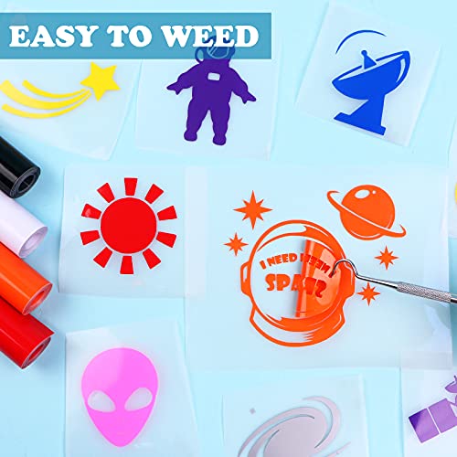 HTVRONT Permanent Vinyl Bundle -12 Pack 12 Inch by 5 Feet Permanent Adhesive Vinyl Rolls Compatible with Cricut Cutting Machine, Silhouette, Cameo Cutters, Signs, Scrapbooking, Craft, Die Cutters - Image 5