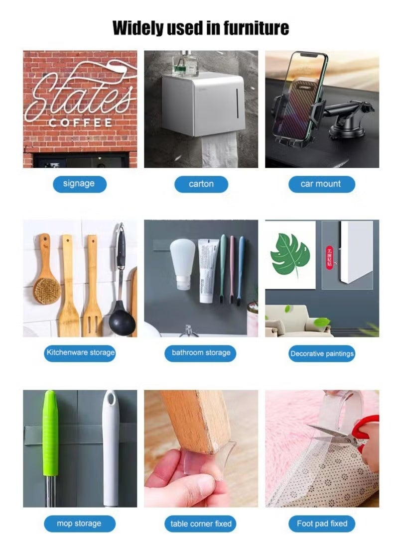 3M Double-Sided Nano Tape - Washable & Reusable, Super Strong Adhesive, Transparent, Waterproof, No Residue Mounting Tape for Home Office Installation - Image 3