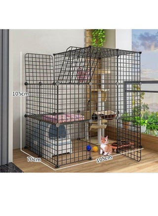 3-Tier Cat Cage Indoor Removable Kennels Detachable Metal Wirecat Playpen Crate Large Exercise Place Ideal For 1-2 Cat Black 70x105x105 Cm - pzsku/Z6A44CC62A29A7610DDDFZ/45/_/1688441694/a6f69470-ea35-4131-880e-e79fdd7a268f