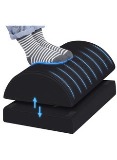 Foot Rest for Under Desk at Work, Adjustable Heights Memory Foam Foot Rest with Washable Cover, Ergonomic Design Comfortable Footrest for Car,Home and Office to Relieve Back,Knee Pain (Black)