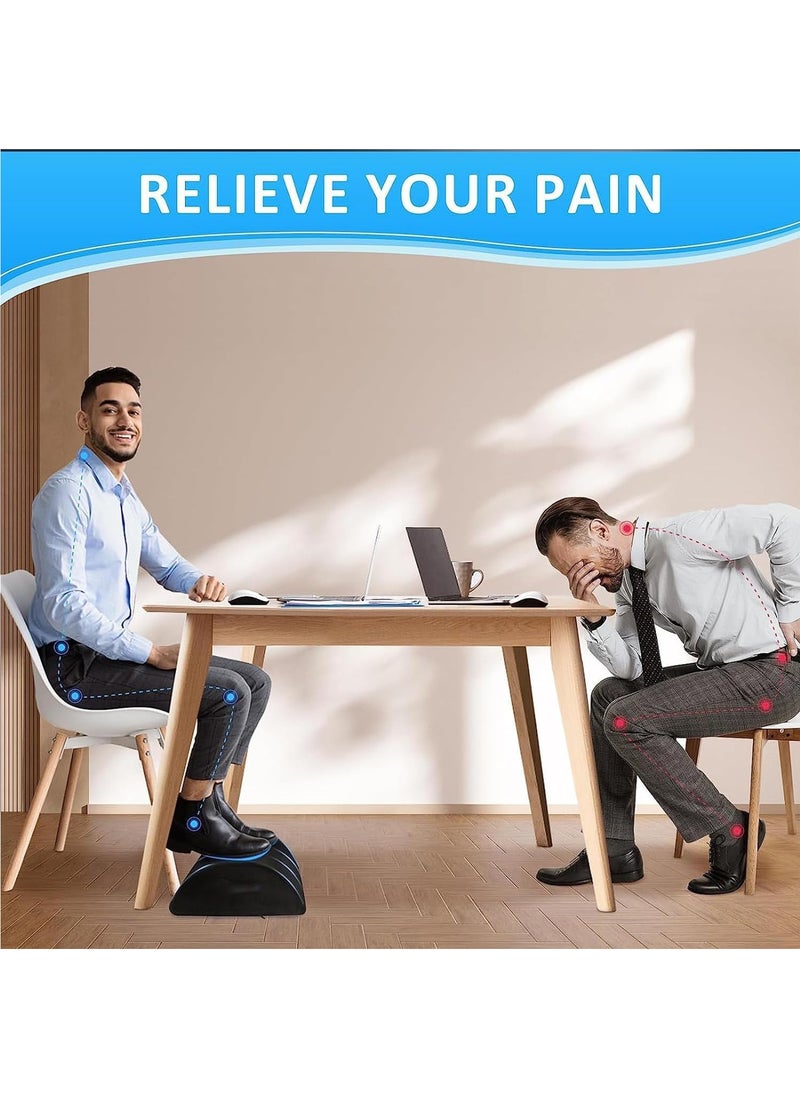 Arabest - Foot Rest for Under Desk at Work, Adjustable Heights Memory Foam Foot Rest with Washable Cover, Ergonomic Design Comfortable Footrest for Car,Home and Office to Relieve Back,Knee Pain (Black) - Image 1