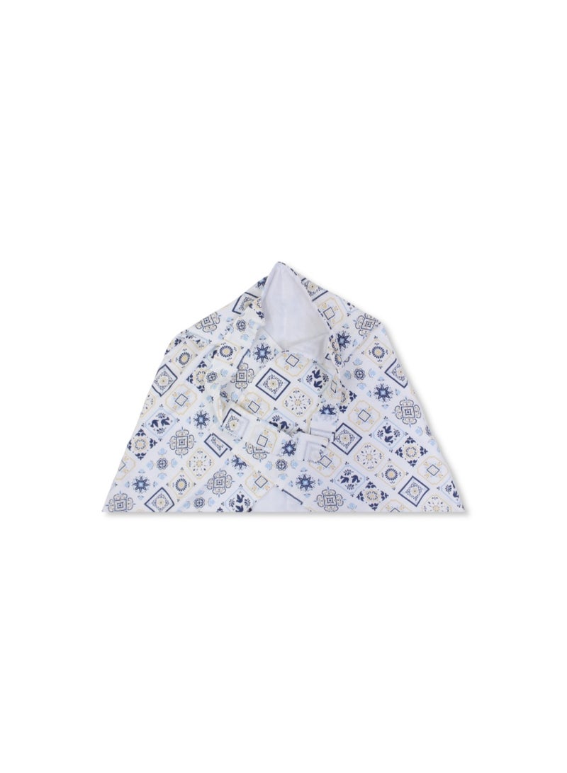 Junior Breastfeeding Cover – White with Arabic Pattern Print - Image 2