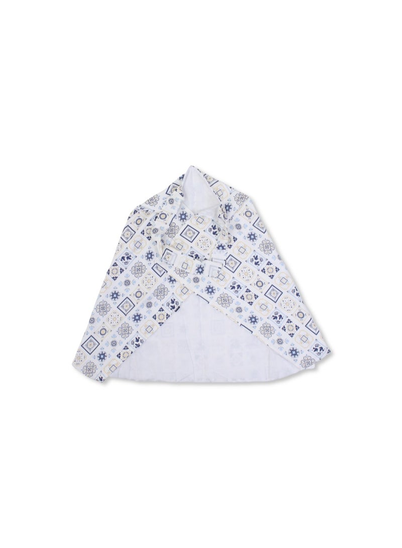 Junior Breastfeeding Cover – White with Arabic Pattern Print - Image 1