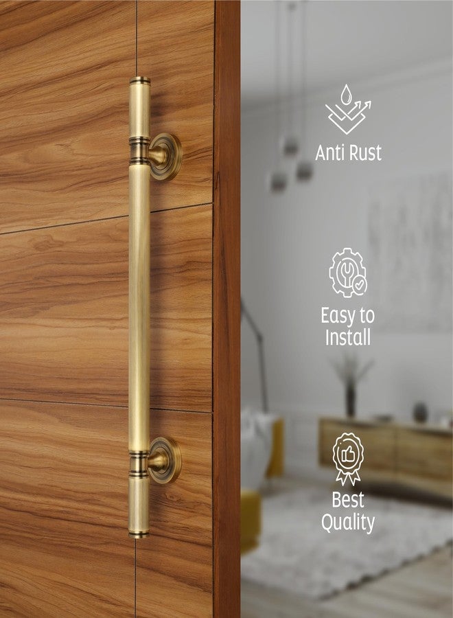 LAPO 18 Inch Full Brass Main Door Handle, Door Handles for Main Door, Pull Handles for All The Doors of House, Office, Hotels-Pack of 1 | Antique Finish | 3 Years Warranty - Image 4