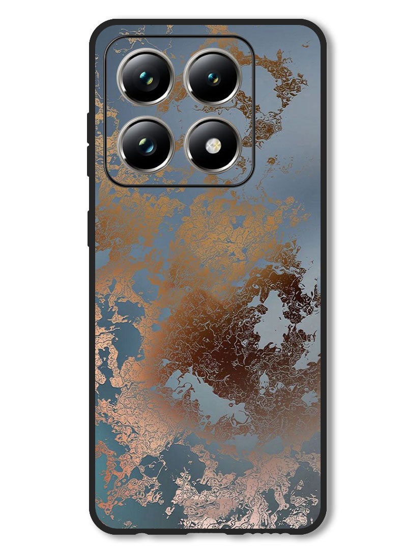 Theodor Case Compatible with Xiaomi 14T Protection Shockproof Bumper Cover Golden Grey Design - Image 1