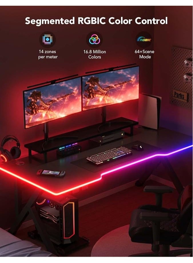أضواء الألعاب RGB, أضواء حبل النيون 7.5ft الإضاءة الناعمة لمكاتب الألعاب, أضواء الشريط LED مزامنة مع جهاز الكمبيوتر الشخصي, دعم القطع, مزامنة الموسيقى - Image 1