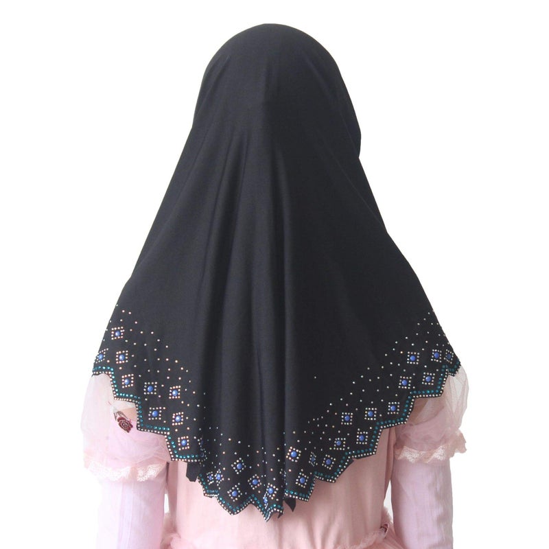 Modest Beauty حجاب بنات/أطفال بتصميم محتشم، وشاح رأس قطعة واحدة مسلم أميرة مع قماش تشيكي - Image 3
