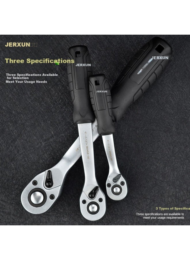 Jerxun Ratchet Socket Wrench, 1/4 Small Fly 72-tooth, Multifunctional Quick-release, Bidirectional, Automotive Repair Torque Wrench, For Home Use - Image 1