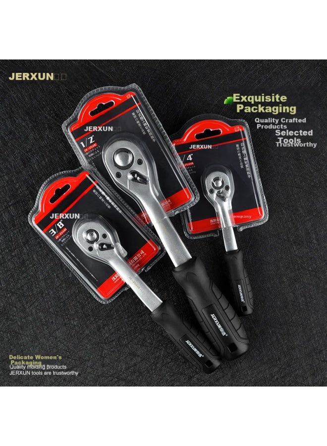 Jerxun Ratchet Socket Wrench, 1/4 Small Fly 72-tooth, Multifunctional Quick-release, Bidirectional, Automotive Repair Torque Wrench, For Home Use - Image 2