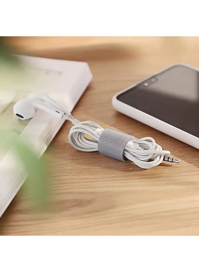 Multifunctional Reusable Cable Organizer 39.37 Inches Grey Self Adhesive Wire Ties For Desk And Home - Image 5