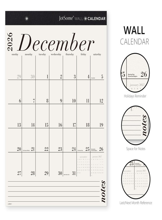 Jotsome Wall Calendar 2026-2027, Large Monthly Wall Calendar 12x17 inch from Now to June 2027, Big Grid Hanging Calendar with Note for Organizing, Planning, Minimalist - Image 3