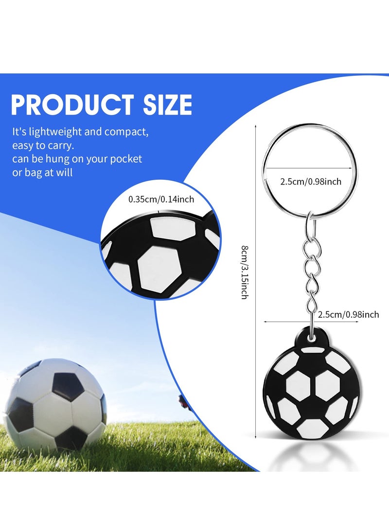 SYOSI 24 Pieces Football Keyrings Soccer Ball Keychain Pendants for Kids Boys Backpacks Keyrings for Car Keys Football Keychains for Boys for Kids Football Party Favors - Image 3