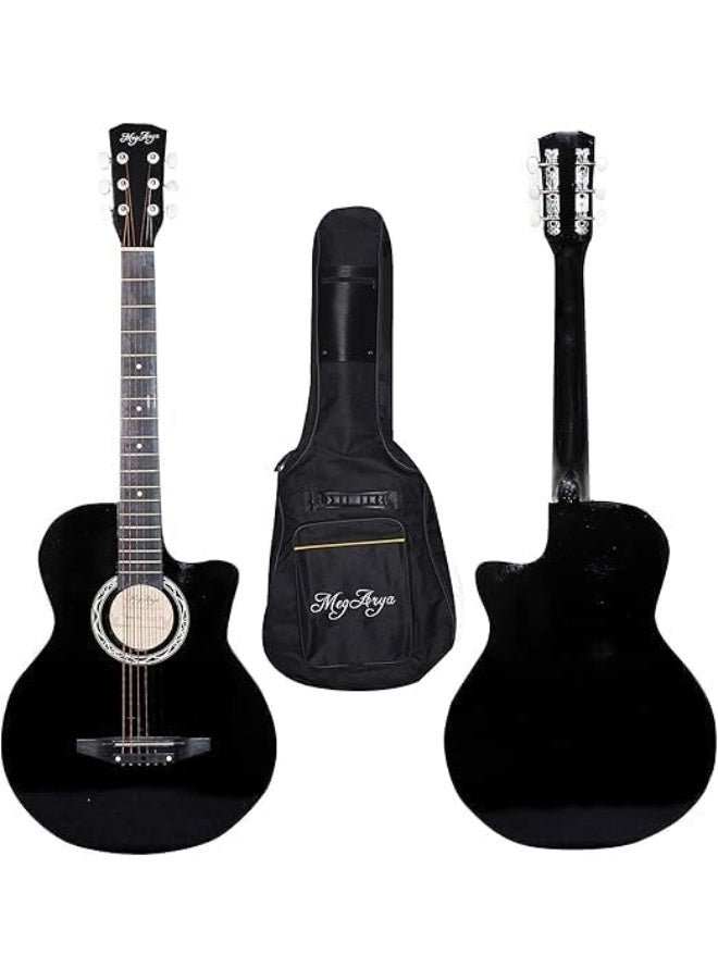 Megarya MegArya 41 Inch Black Acoustic Guitar with Bag  - Image 1