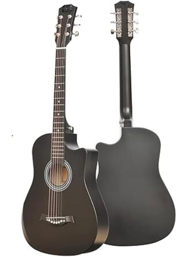 Megarya MegArya 41 Inch Black Acoustic Guitar with Bag  - Image 4