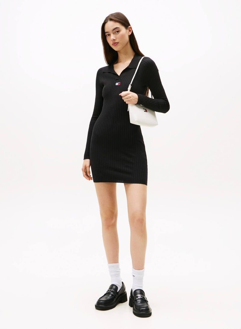 TOMMY JEANS Tommy Badge Slim Mini Jumper Dress - Image 1