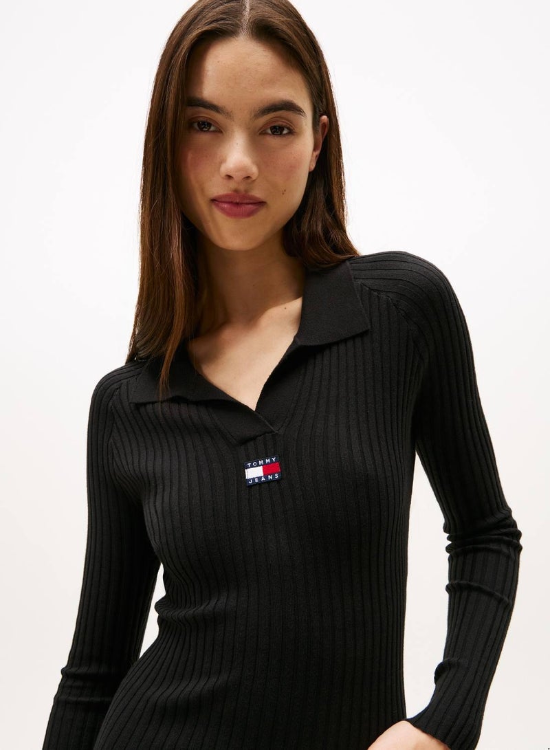 TOMMY JEANS Tommy Badge Slim Mini Jumper Dress - Image 2