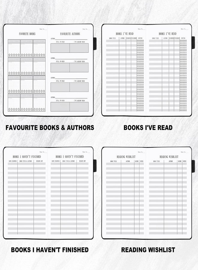 SIMSIMY Reading Journal with 104 Book Reviews, Book Journal for Books Lovers & Readers - Review and Track Your Reading Progress, Reading Log Notebook Gift, A5, Gray - Image 4