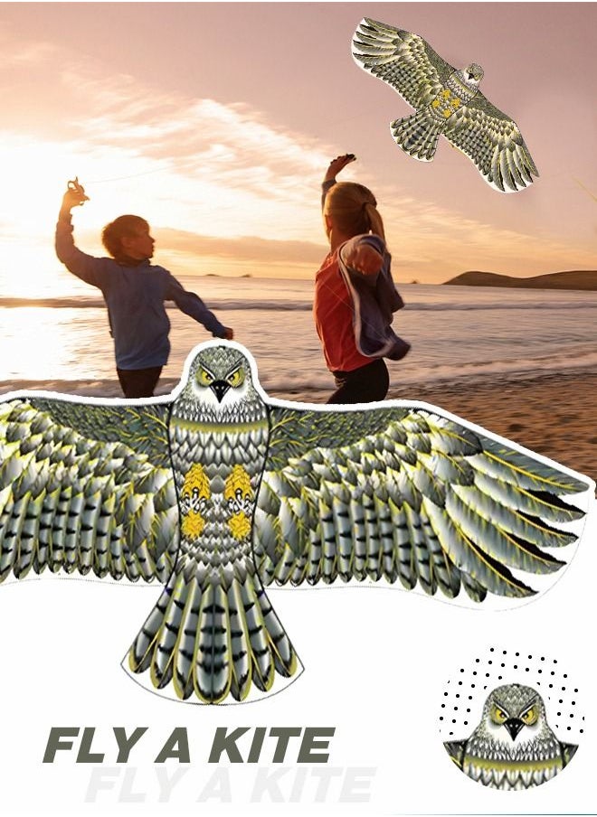 GROIC - Eagle Kite for Kids and Adults Single Line String Colorful Huge Easy to Fly for Beach Trip Park Family Outdoor Games 63 Inch Blue - Image 1
