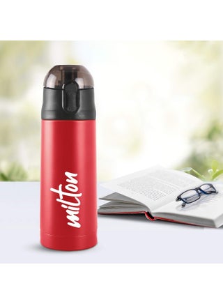Milton 500ml Stainless Steel Water Bottle – Vacuum Insulated Flask Keeps Drinks Hot or Cold for 24 Hours, Leakproof Metal Flask for Travel, Office, Gym & Home – Crown 600, Red - view 4