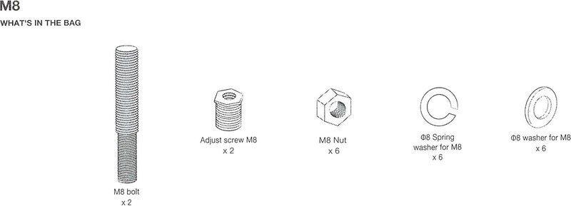 JBL Cruise PWSACCCRUISEM8 8MM Bolt Kit for use with JBL PWSSPKCRUISE - Image 2