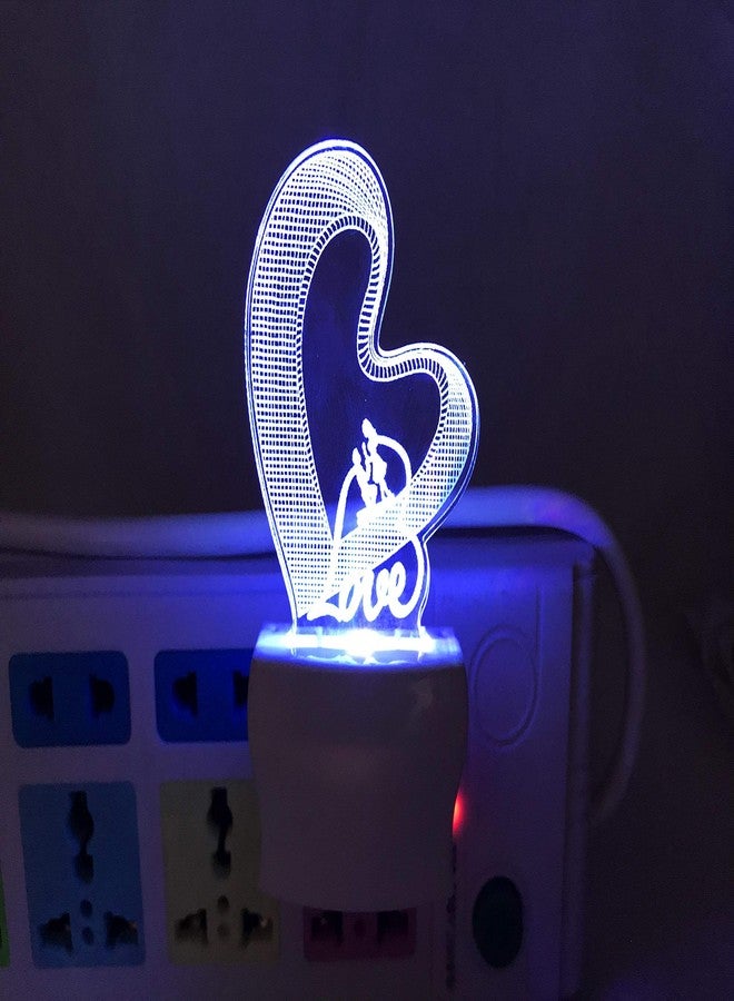 UKANI ® 3D Love Heart Acrylic Night Lamp with 7 Color Changing Light for Birthday (Multicolor, 3 Inch) - Image 2