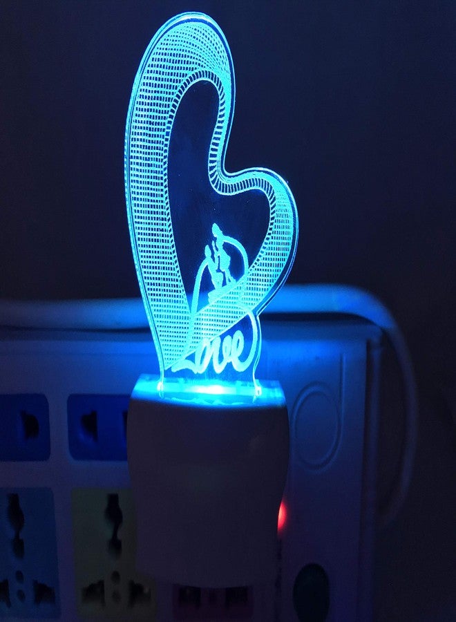 UKANI ® 3D Love Heart Acrylic Night Lamp with 7 Color Changing Light for Birthday (Multicolor, 3 Inch) - Image 4