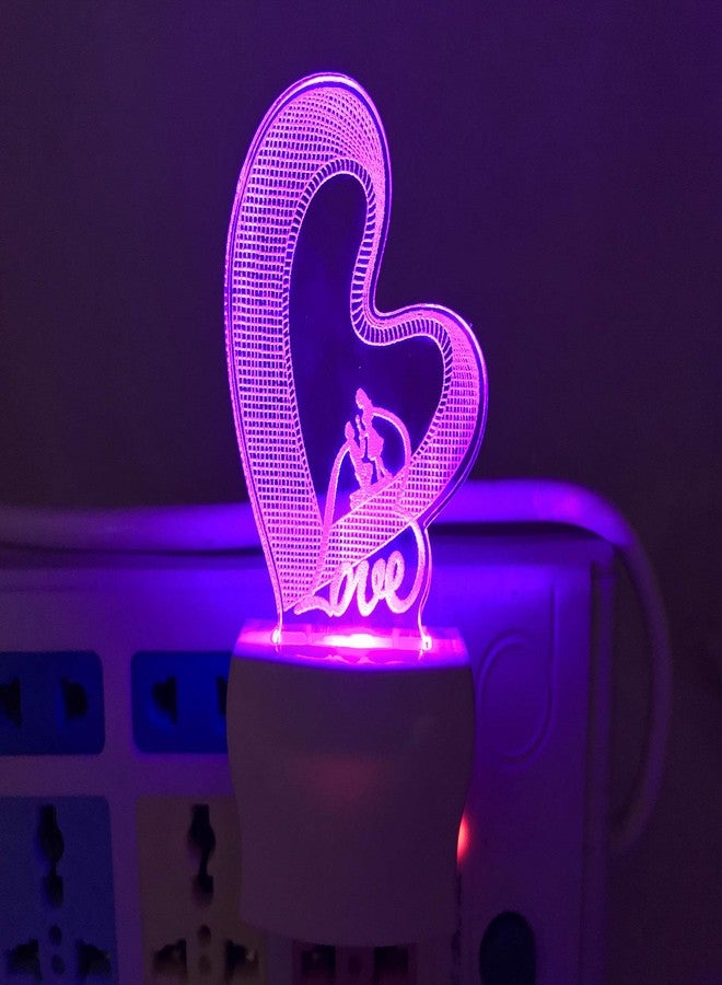 UKANI ® 3D Love Heart Acrylic Night Lamp with 7 Color Changing Light for Birthday (Multicolor, 3 Inch) - Image 5