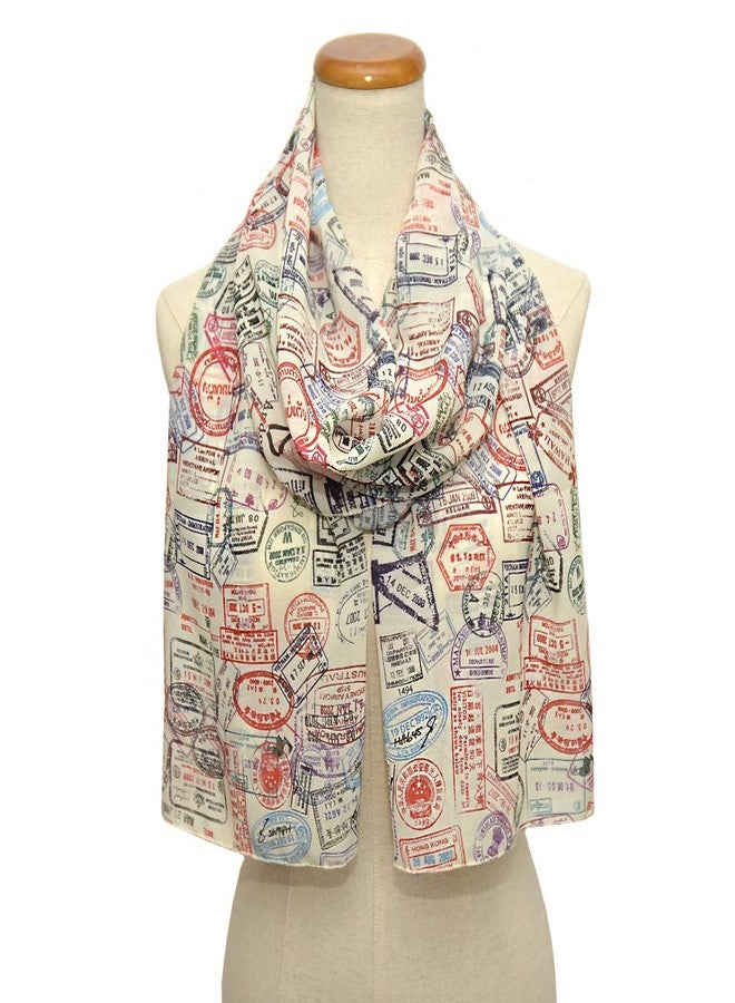 Universal Zone Traveler Chiffon Scarf.Light Chiffon scarf with Passport stamps.Flight attendant gift,Travel Agent gift.Spring Summer scarf,light scarf. - Image 5