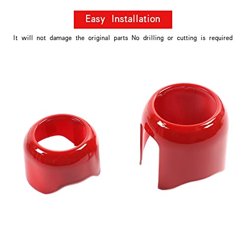 JWWY for Jeep JL Center Console Handbrake Brake Gear Shift Shifter 4WD Gear Knob Stick Panel Trim for 20182026 Jeep Wrangler JL JLU Gladiator JT Interior Accessories ABS Red - Image 3