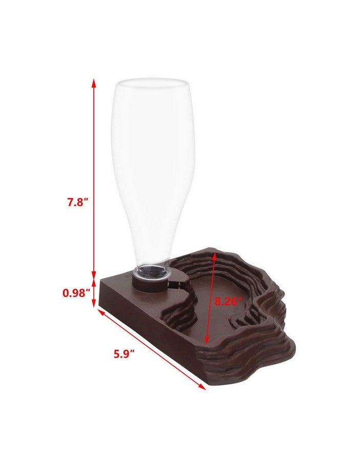 Generic Reptile Water Feeder Automatic Water Dispenser Waterer 13.5Oz Feeding Accessories For Turtle Bearded Dragons Lizards Geckos For Terrarium Tank (Brown)  - Image 5
