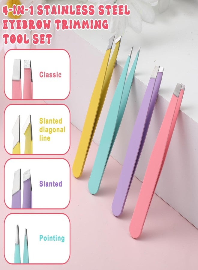 Zelphvt 4+1 Pcs Mini Tweezer Set Tweezers with Case Plucking Tweezers for Lace Wigs for Men Women Multi-Purpose as Eyebrows Facial Hair Ingrown Hair Removal Fine Gifts - Image 3