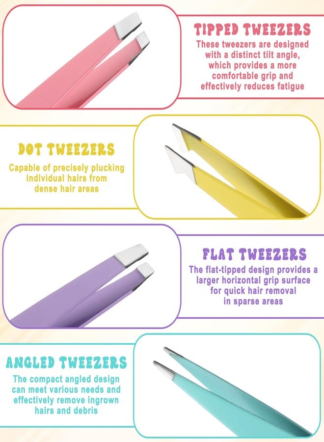 Zelphvt 4+1 Pcs Mini Tweezer Set Tweezers with Case Plucking Tweezers for Lace Wigs for Men Women Multi-Purpose as Eyebrows Facial Hair Ingrown Hair Removal Fine Gifts - Image 4