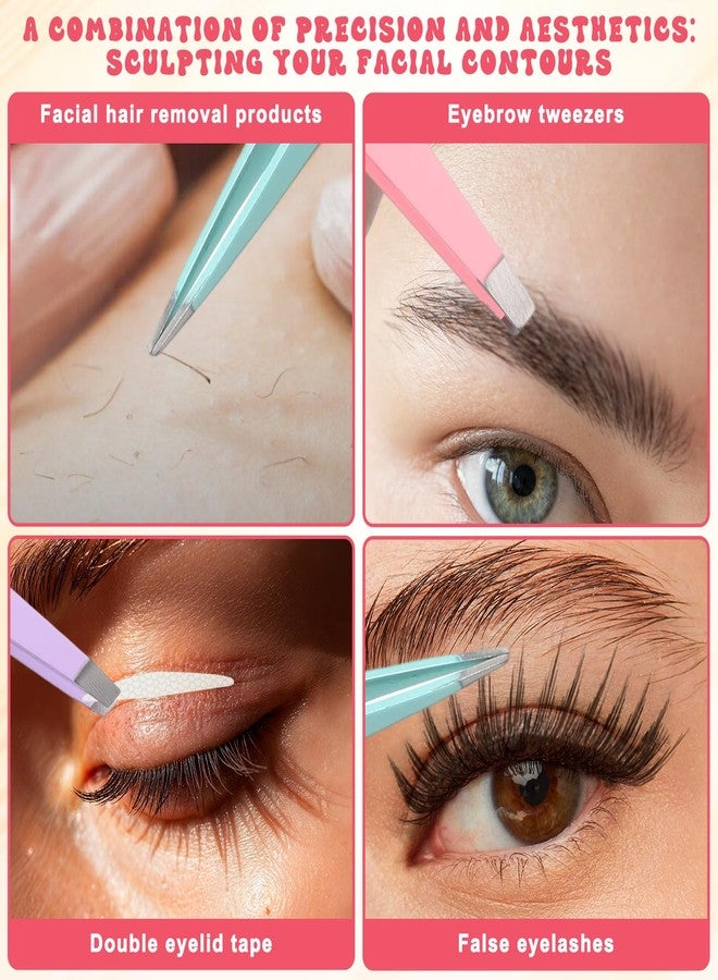 Zelphvt 4+1 Pcs Mini Tweezer Set Tweezers with Case Plucking Tweezers for Lace Wigs for Men Women Multi-Purpose as Eyebrows Facial Hair Ingrown Hair Removal Fine Gifts - Image 5