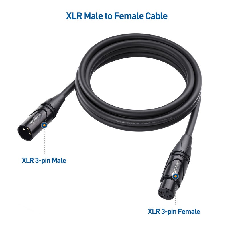 Cable Matters 2-Pack Premium XLR to XLR Cables - 6ft, Male to Female Microphone Cable, Oxygen-Free Copper (OFC) Mic Cord, Black - Image 3