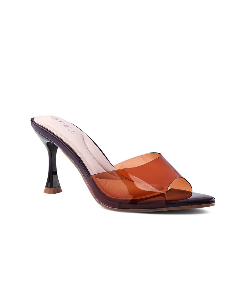 Womens glossy heeled sandals