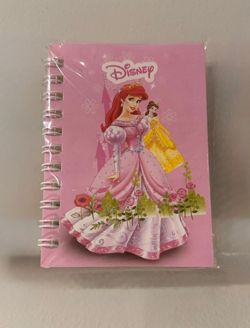 Small notebook in the shape of Disney princess drawings, wired, size 10 × 7 cm, for school and office supplies (pack of 4 pieces) - Image 4
