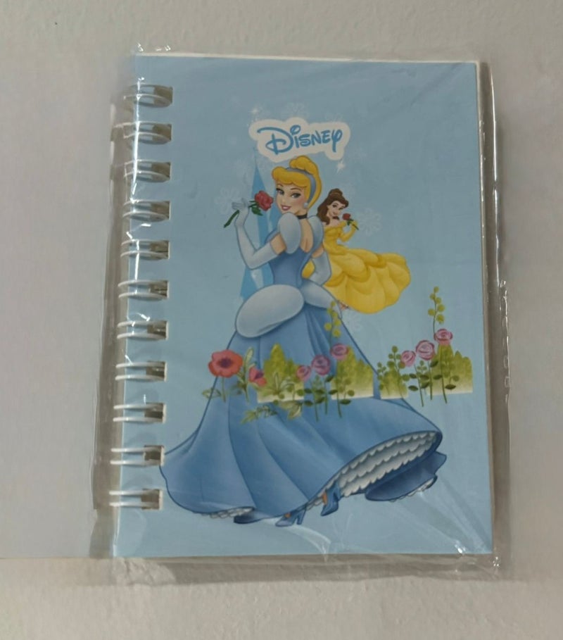 Small notebook in the shape of Disney princess drawings, wired, size 10 × 7 cm, for school and office supplies (pack of 4 pieces) - Image 3