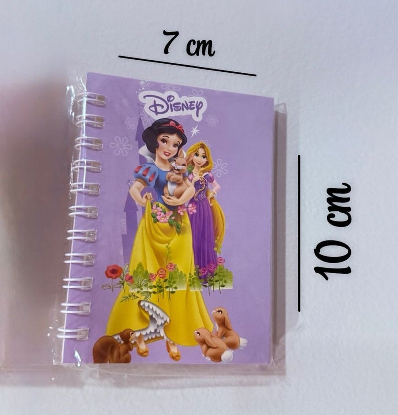 Small notebook in the shape of Disney princess drawings, wired, size 10 × 7 cm, for school and office supplies (pack of 4 pieces) - Image 5