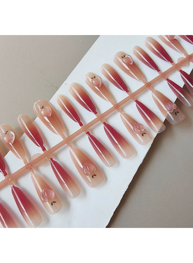 Goolsky Long Press-on Nails with Cat Eye French Star Polka Dot for Sparkling Sweetness - Image 3