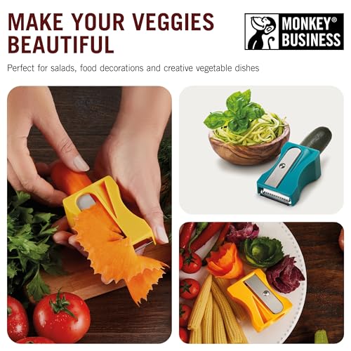 Monkey Business Julienne Peeler and Blade, Green and Turquoise - Image 4