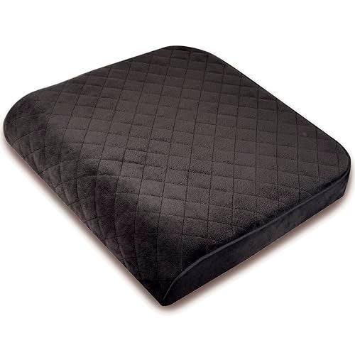 COMFORTANZA وسادة مقعد ميموري فوم مريحة كبيرة 19"x17"x3.25" متوسطة الصلابة مع تأثير تبريد، غطاء قابل للغسل وقاعدة غير قابلة للانزلاق لكراسي المكتب، الكراسي المتحركة، الكراسي القابلة للإمالة، السيارات - تخفيف آلام الظهر - أسود - Image 1